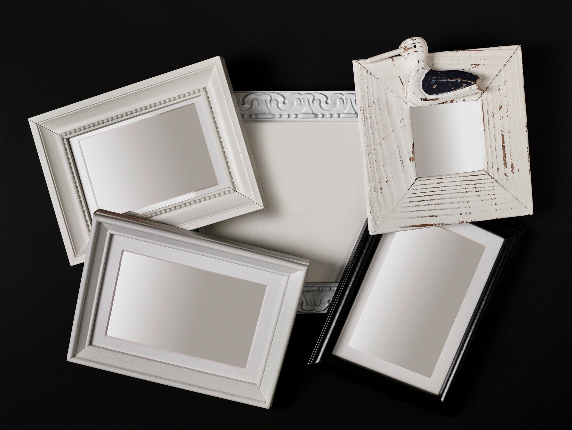 Picture frames representing finished presentation options for restored photos