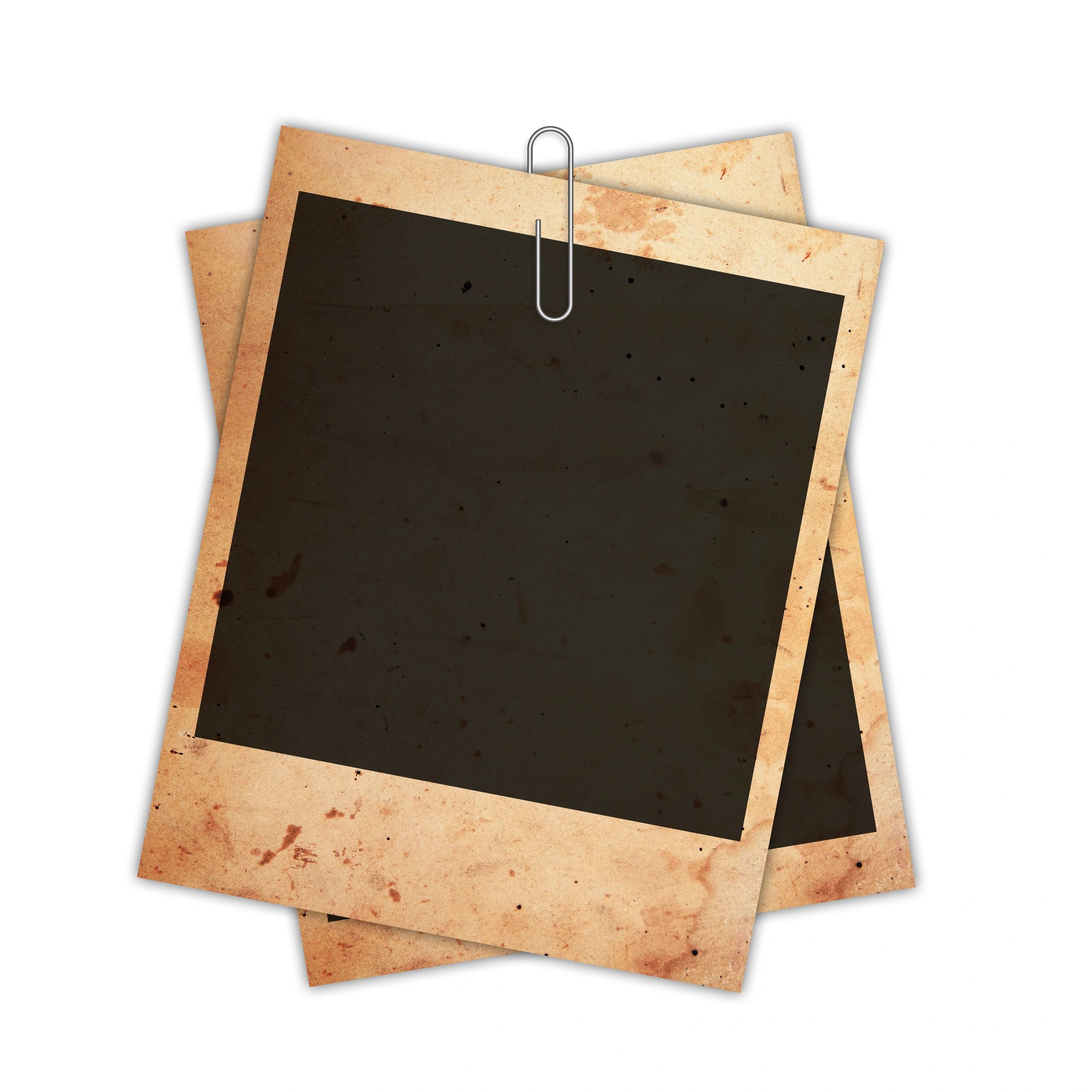 Old instant photo cards representing preserved prints
