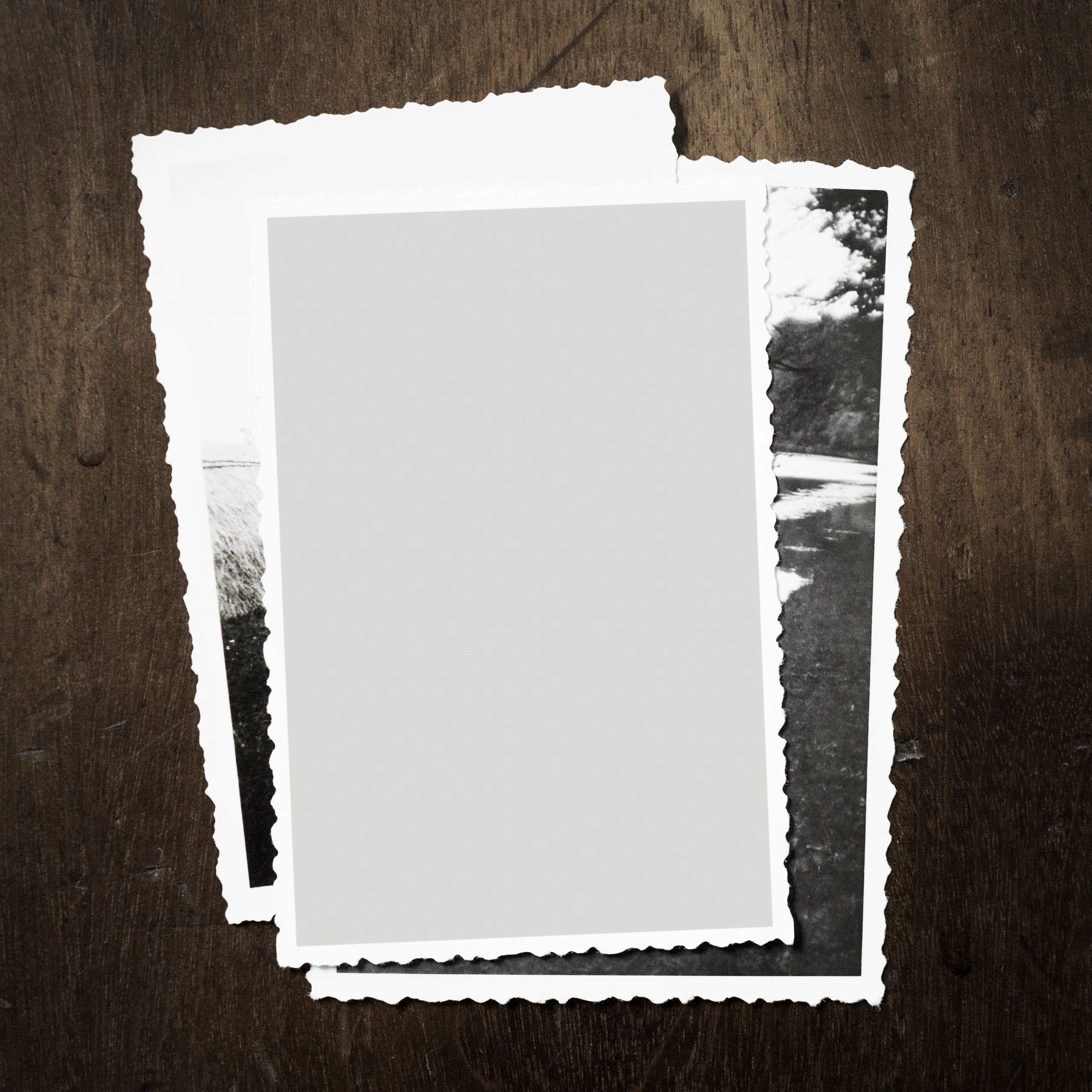 Vintage family photos representing preserved memories